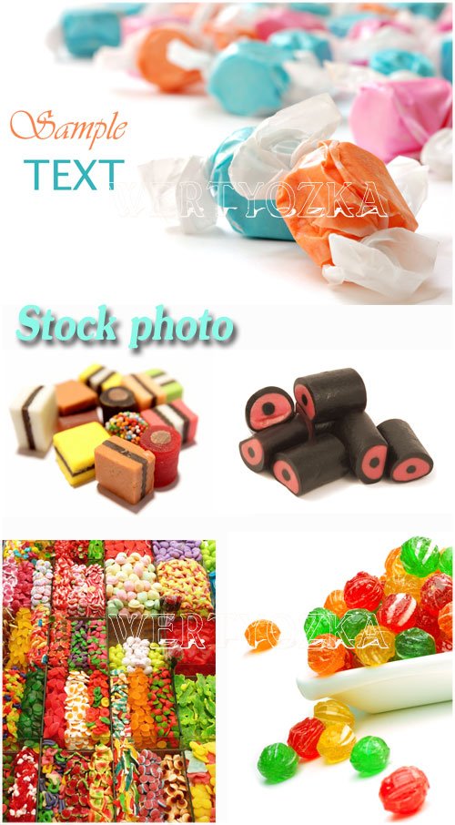 Конфеты, карамель, леденцы / Candy, caramel and sweets - Raster clipart