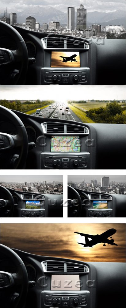 Навигация в машине / Navigator in the car - stock photo