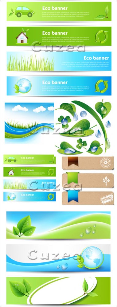 Экологические баннеры в векторы/ Eco banners - vector stock