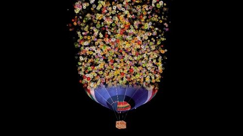 HD футаж Воздушный шар из цветов