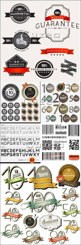 Винтажные лэйблы и стикера, часть 6 / Vintage label and premium stickers in vector, part 6
