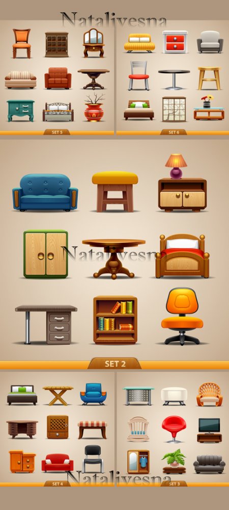 Мебель в Векторе / Furniture in Vector