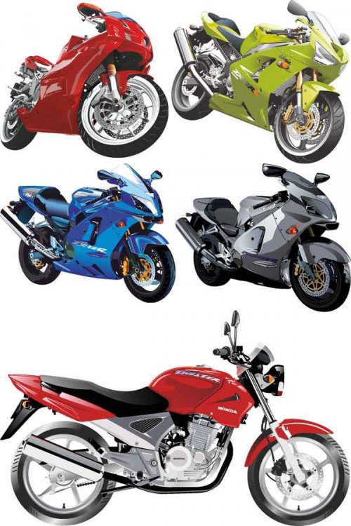 Мотоциклы, мопеды и скутеры - векторный сток