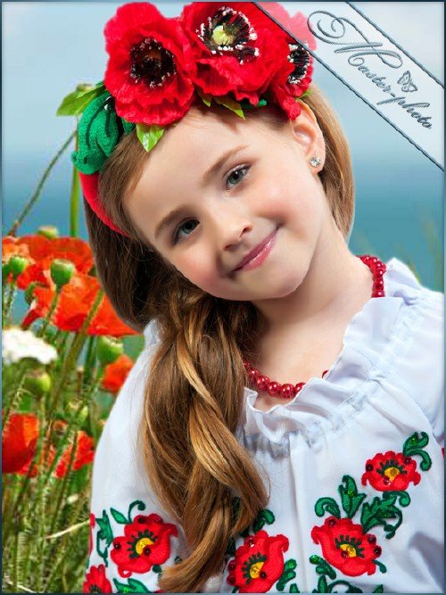 Детский шаблон для photoshop - Маленькая принцесса маков