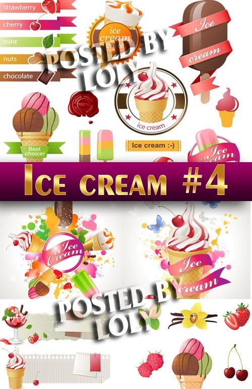 Мороженое #4 - Векторный клипарт