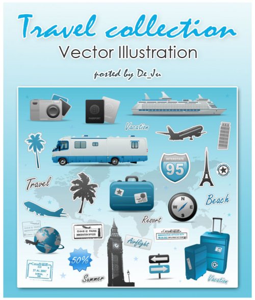 Travel collection Vector Illustration