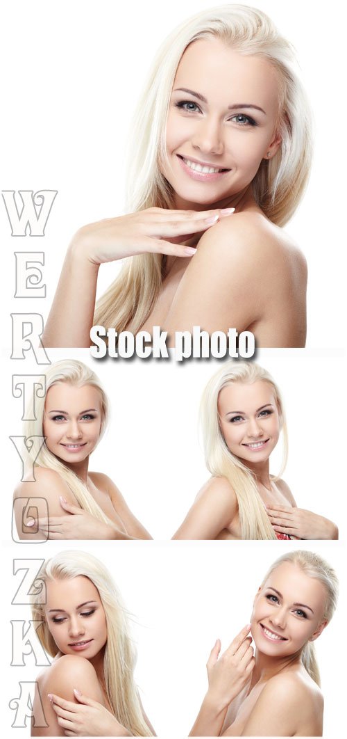 Девушка с белыми длинными волосами / Girl with white long hair - Raster clipart