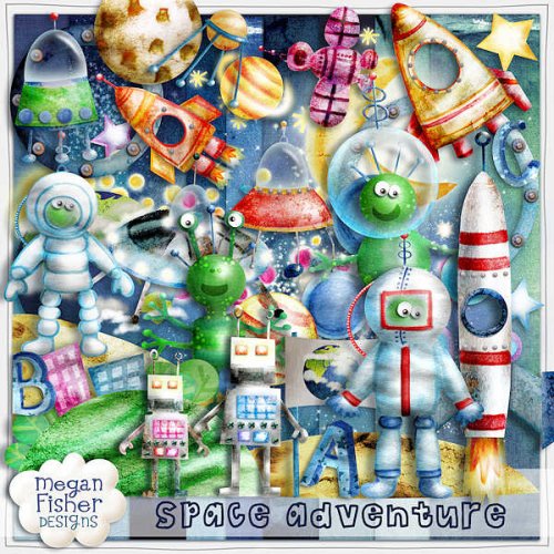 Детский скрап-набор Space adventure
