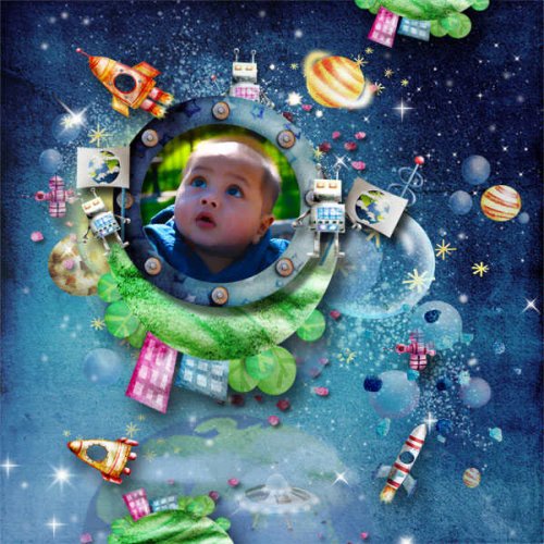 Детский скрап-набор Space adventure