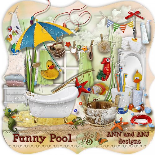 Скрап-набор Funny Pool
