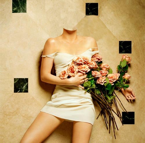  Шаблон для девушек - Фотосессия с букетом роз 