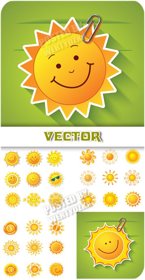 Солнышко / Sun, background with the sun - vector clipart