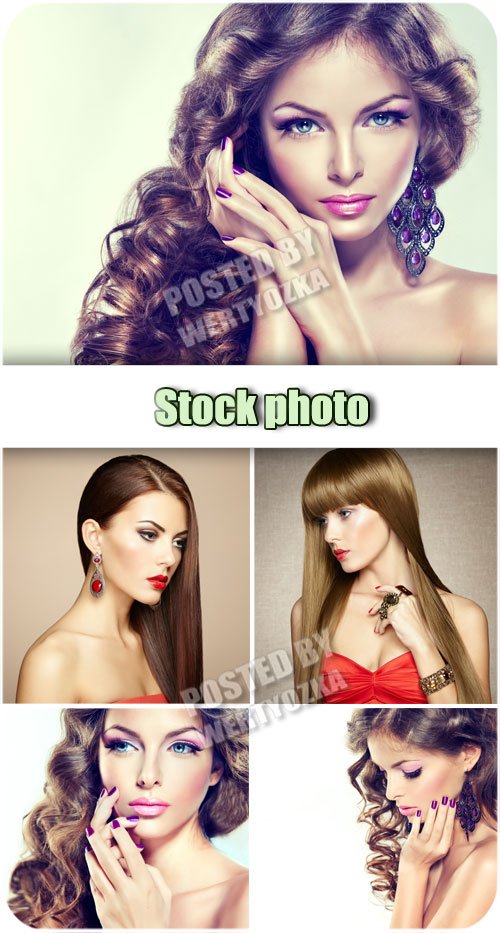 Девушки с красивым макияжем / Girl with beautiful make-up - stock photos