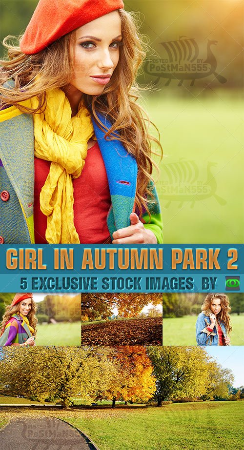 STOCK IMAGES - Красивая девушка в осеннем парке / Beautiful girl in autumn park, 2