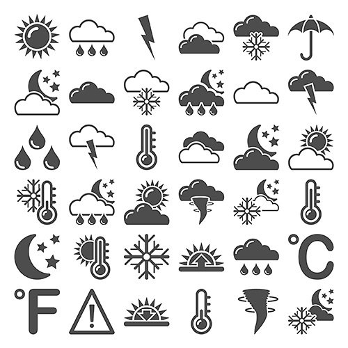 VECTOR CLIPART - Прогноз погоды / Weather Forecast - Icons set 2