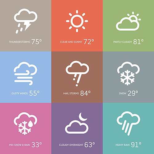 VECTOR CLIPART - Прогноз погоды / Weather Forecast - Icons set 2