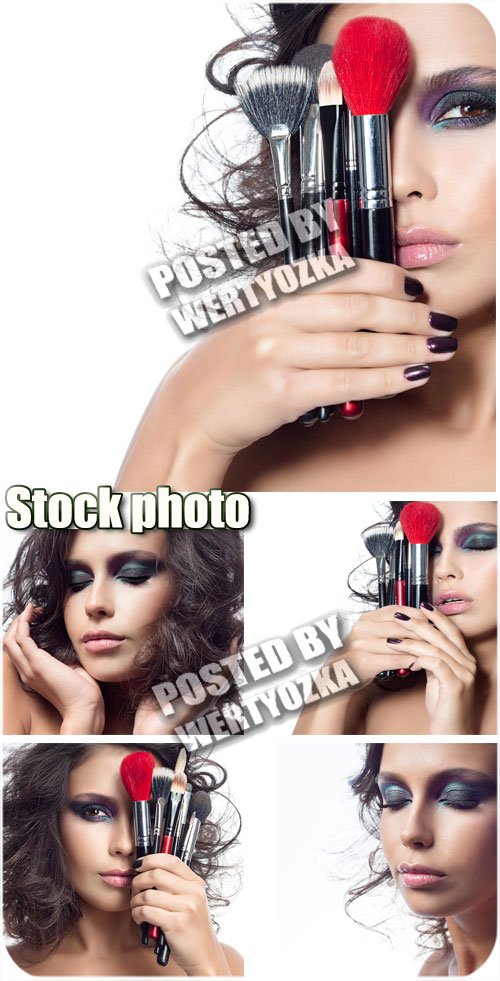 Девушка и профессиональный макияж / Girl and a professional makeup - stock photos
