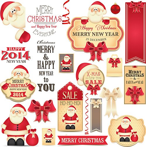 Новый Год и Рождество | New Year and Christmas stickers, Вектор