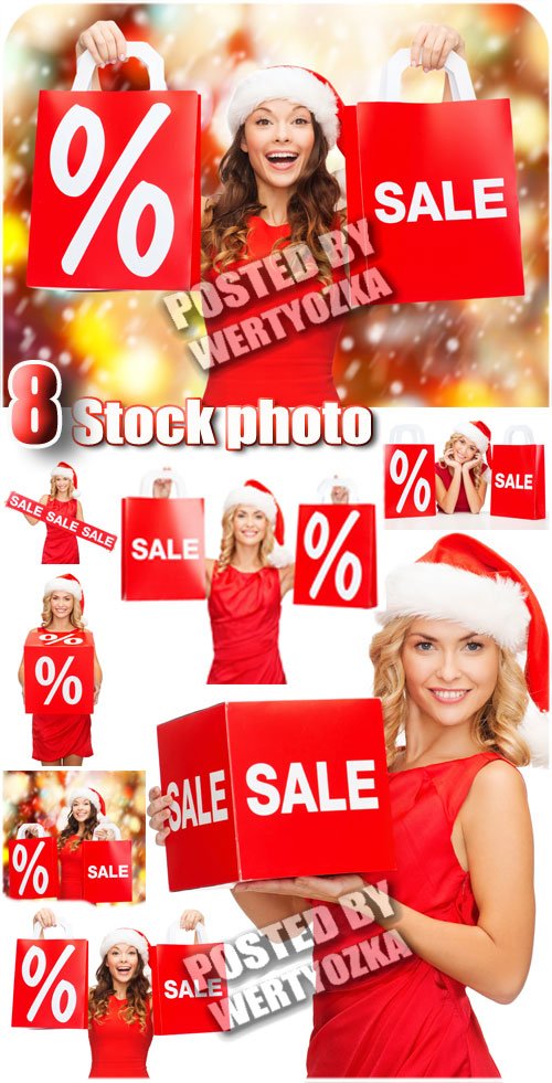 Зимняя распродажа, очаровательные девушки / Winter sale  - stock photos