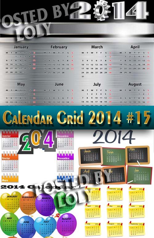 Календарные сетки 2014 #15 - Векторный клипарт