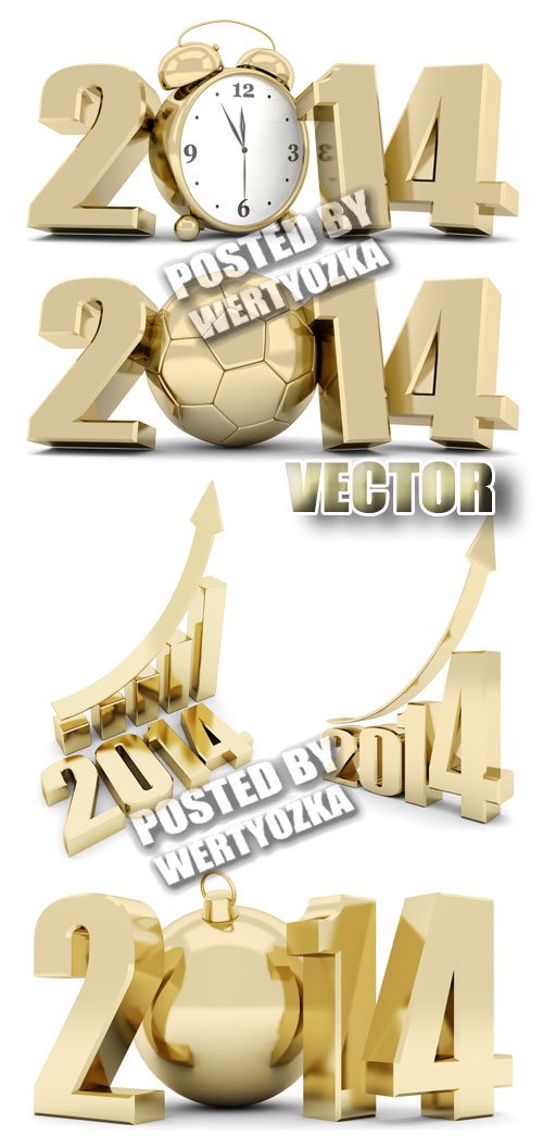 Золотые надписи 2014 / Gold lettering 2014 - stock photos