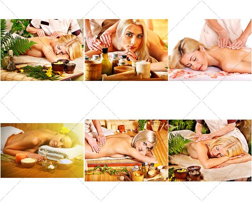 Профилактический массаж красивой молодой девушке | Preventive massage of beautiful young girl - Стоковый клипарт