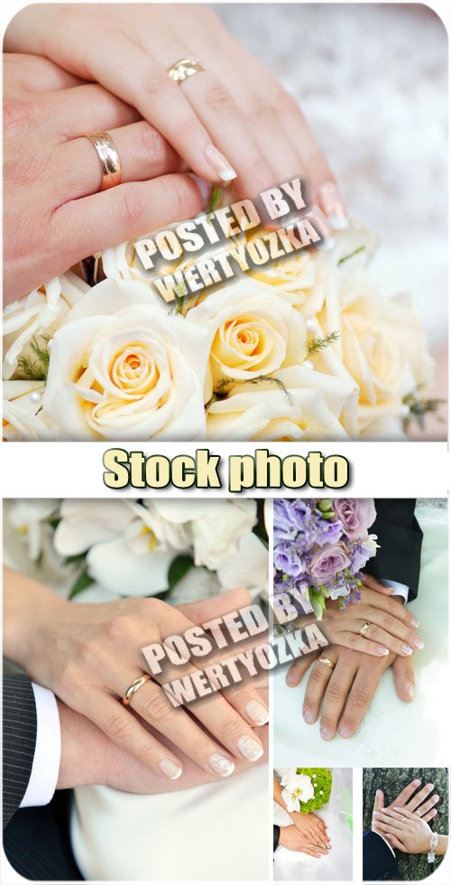Свадьба, руки жениха и невесты / Wedding, bride and groom hands - stock photos