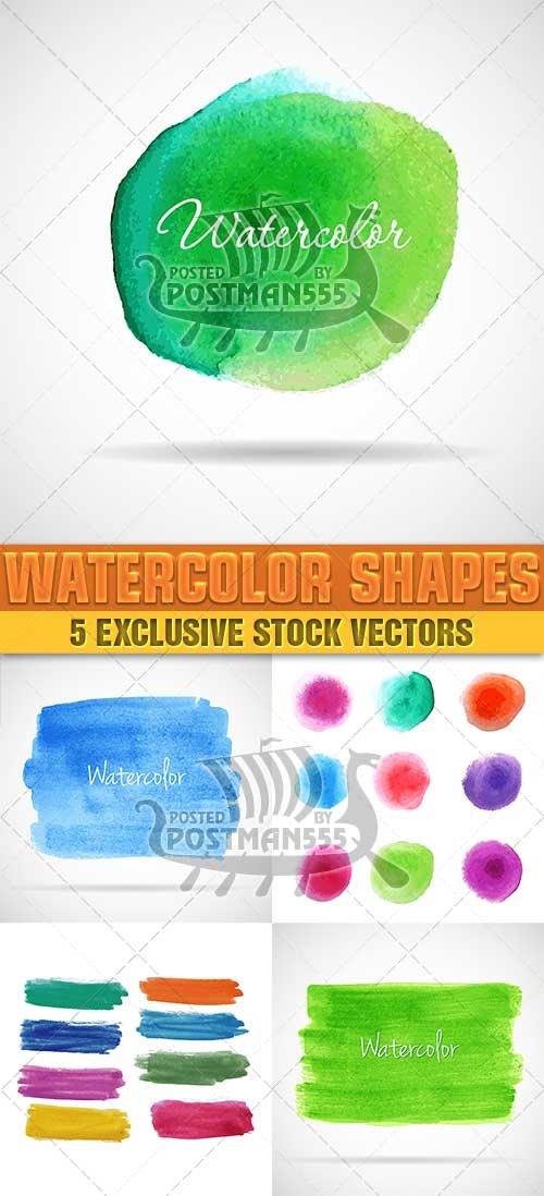 Акварельные формы | Watercolor Shapes, Вектор