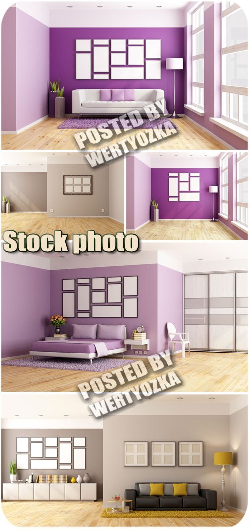 Интерьер в нежных сиреневых тонах / Interior in gentle lilac tones - stock photos