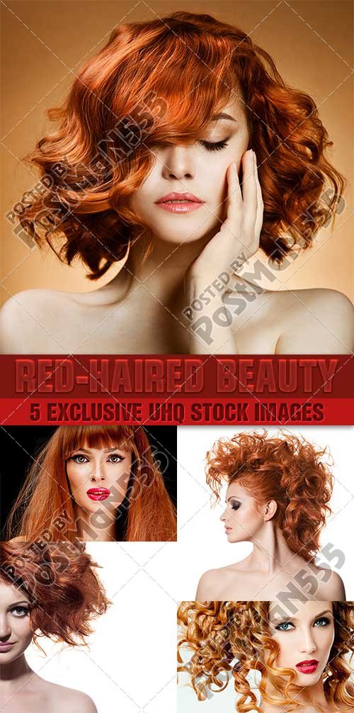 Красивая девушка с рыжими волосами | Beautiful girl with red hair - Стоковый клипарт
