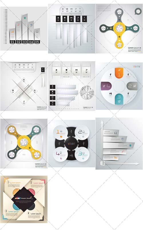 Дизайн шаблонов для бинеса, инфографика | Design templates for enterprises, infographics 4, Вектор