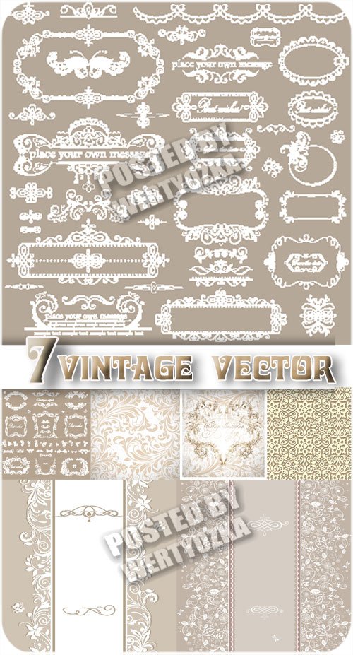 Винтажные орнаменты, цветочные фоны / Vintage ornaments, floral backgrounds - stock vector