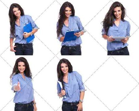 Красивая девушка, улыбается, менеджер в офисе | Beautiful girl, smiling, Manager in office - Стоковый клипарт