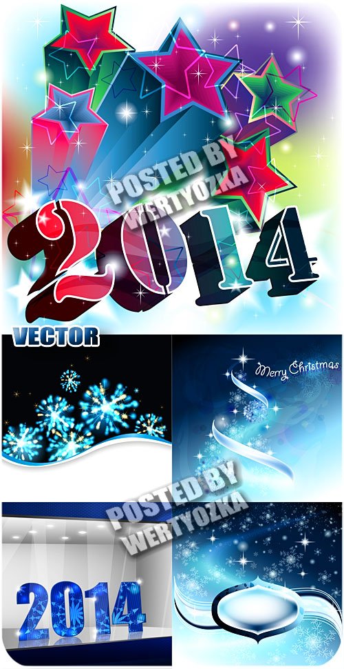Новогодние фоны 2014 / 2014 New year backgrounds - stock vector