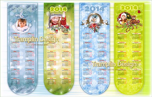 Закладки – календари с рамками для фото – Новый год