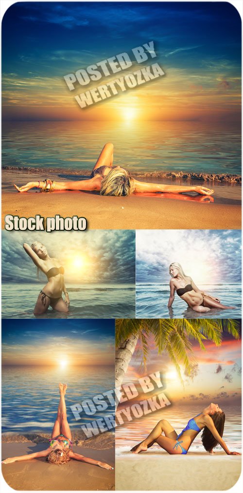 Девушки и чудесные морские пейзажи / Girls and wonderful sea views - stock photos