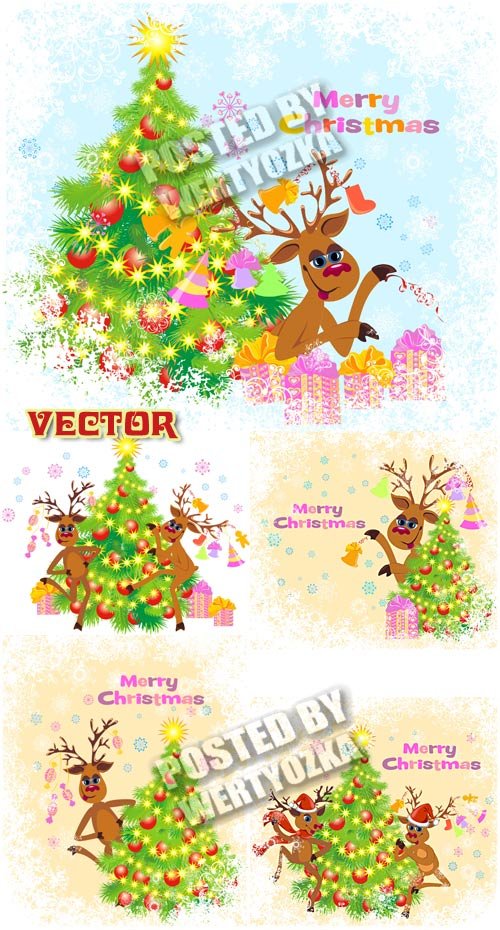 Рождественские олени / Christmas reindeer - stock photos