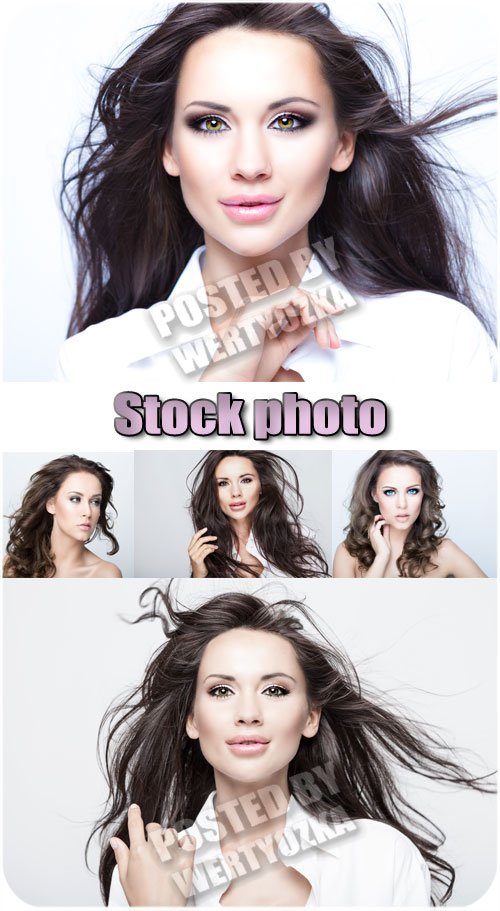 Красивые девушки с длинными волосами / Beautiful girl with long hair - stock photo