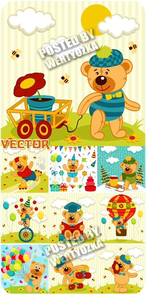 Забавный медвежонок / Funny Bear - Children vector