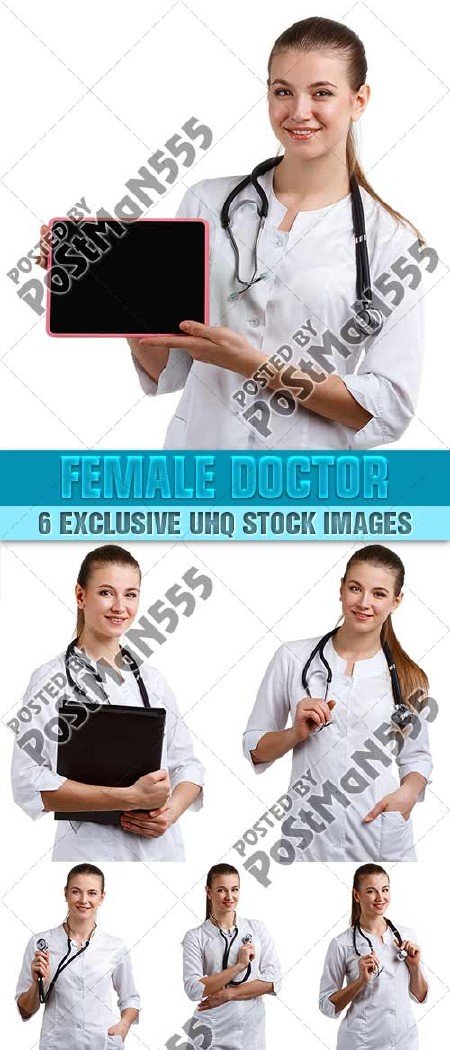 Красивая женщина-врач | Beautiful female doctor, 2 - Стоковый клипарт