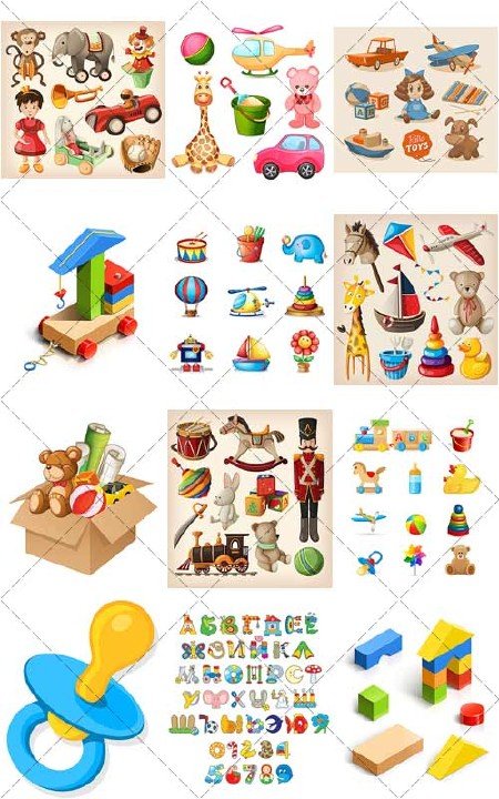 Коллекция игрушек | Collection toys, Вектор