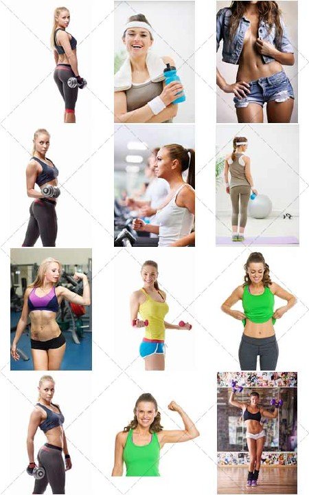 Спортивные девушки | Fitness girls Collection, 3 - стоковый клипарт