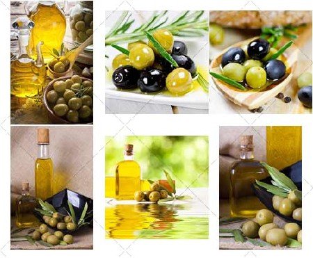 Свежие оливки и оливковое масло | Olive oil and olives 2, стоковый клипарт