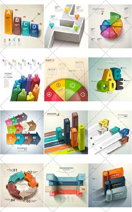 Дизайн шаблонов для бинеса, инфографика | Design templates for enterprises, infographics 7, вектор