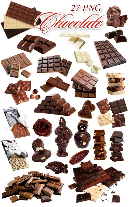 Шоколад - Клипарт на прозрачном фоне / Chocolate