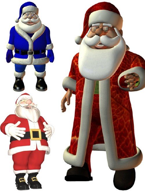 Подборка 3D изображений Санта Клауса