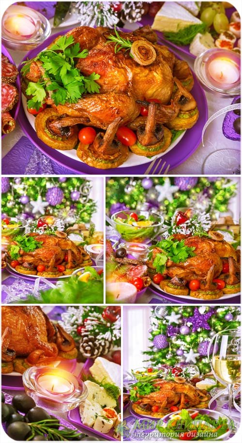 Праздничный стол, вкусная еда - сток фото