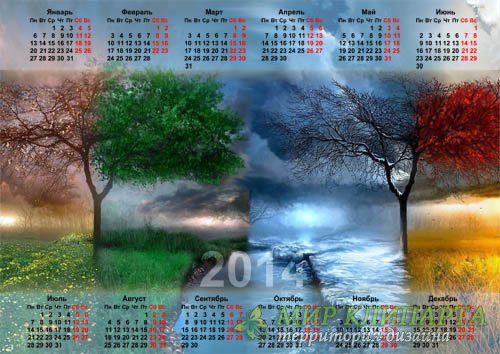  Календарь на 2014 год - 4 сезона природы 