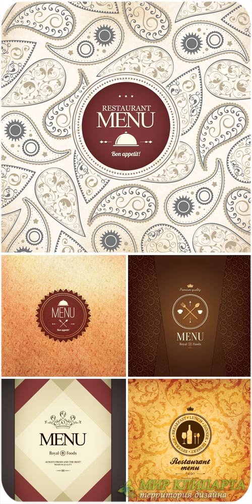 Vector menu backgrounds , vintage patterns