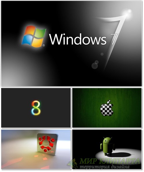Подборка красивых фонов с эмблемами операционных систем 7